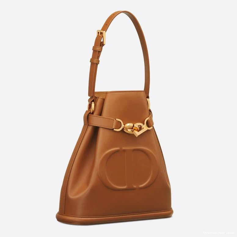 Cheap Brown Dior CD-Embossed Calfskin Bag Medium C'est 0720 Luxury